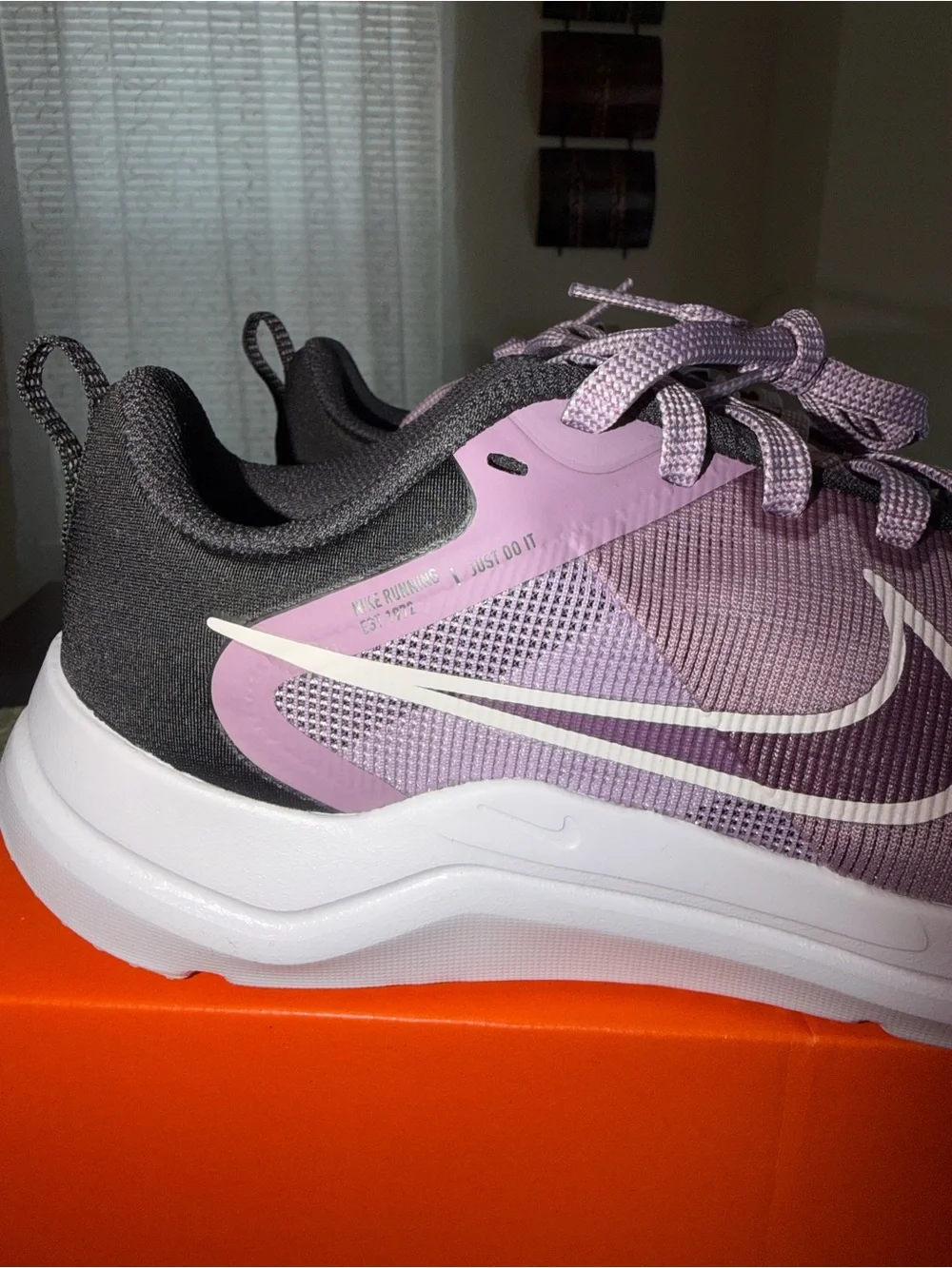 Nike Downshifter 12 women’s Purple Running Sneakers size 8.5 new box without lid